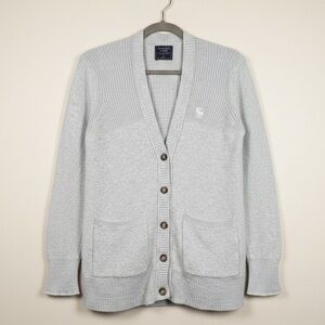 Abercrombie & Fitch Icon Boyfriend Cardigan Heathered Light Mint Green Size M